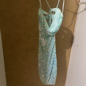 White Sequin CrossBack Dress